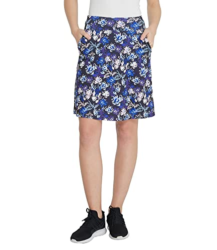 Westkun Tennisrock Knielang Hoher Taille Hosenrock Wanderrock mit innenhose und Tasche Laufröcke Sommer Trekking Sport Golfrock Color 63 L von Westkun