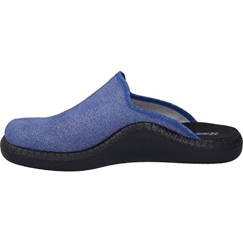 Westland Damen Hüttenschuhe Monaco D 148,Weite F 1/2 (Schmal),schlapfen,drinnen,Indoor,daheim,zuhause,Filz-Pantoffeln,abs,blau,41 EU / 7 UK von Westland