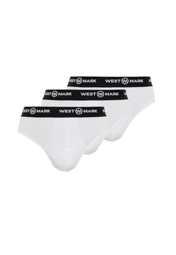 WESTMARK LONDON Herren Unterhosen Baumwolle 3er Pack Größe L Slip Unterhosen Männer mit elastischem Bund Weiße Unterwäsche Herren Slips von WESTMARK LONDON