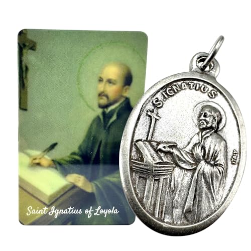 Westmon Works Medaillen-Set St. Ignatius Loyola, italienisches Metall-Medaillon mit Heilig-Gebetskarte Westmon Works Medaillen-Set St. Ignatius Loyola, italienisches Metall-Medaillon mit Heilig-Gebetskarte von Westmon Works