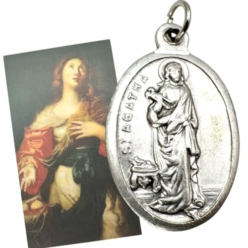 Westmon Works St. Agatha Medaillen-Set, italienisches Metall-Medaillon mit in den USA hergestellter Heilig-Gebetskarte Westmon Works St. Agatha Medaillen-Set, italienisches Metall-Medaillon mit in den USA hergestellter Heilig-Gebetskarte von Westmon Works