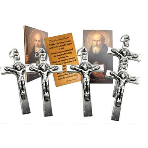 Westmon Works St. Benedikt-Kreuz-Anhänger-Set, italienisches Metall-Kruzifix, hergestellt in den USA, 5 Stück Westmon Works St. Benedikt-Kreuz-Anhänger-Set, italienisches Metall-Kruzifix, hergestellt in den USA, 5 Stück von Westmon Works