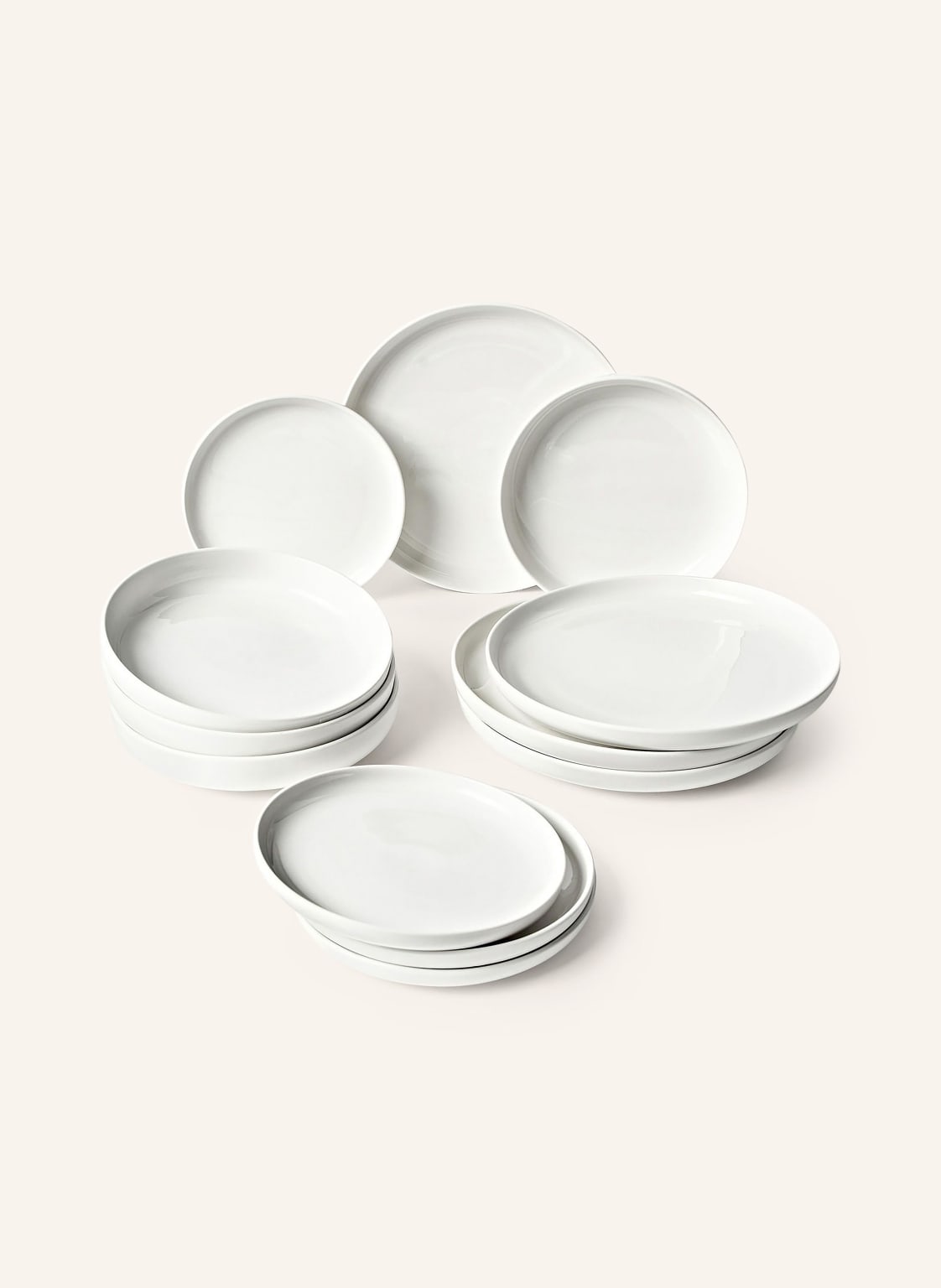 Westwing Collection 12-Tlg. Geschirr-Set Nessa weiss von Westwing Collection