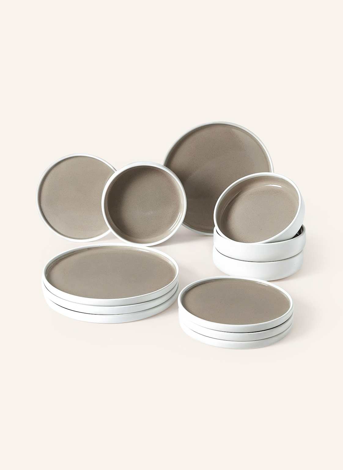 Westwing Collection 12-Tlg. Teller- Und Schalen-Set Ginger beige von Westwing Collection