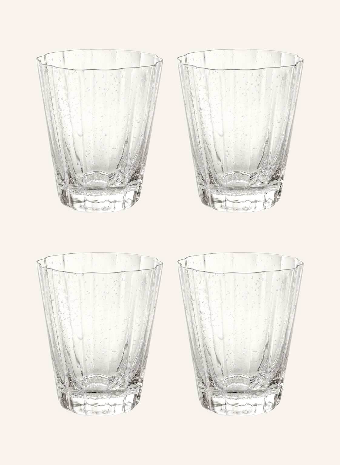 Westwing Collection 4er-Set Wassergläser Scallop transparent von Westwing Collection
