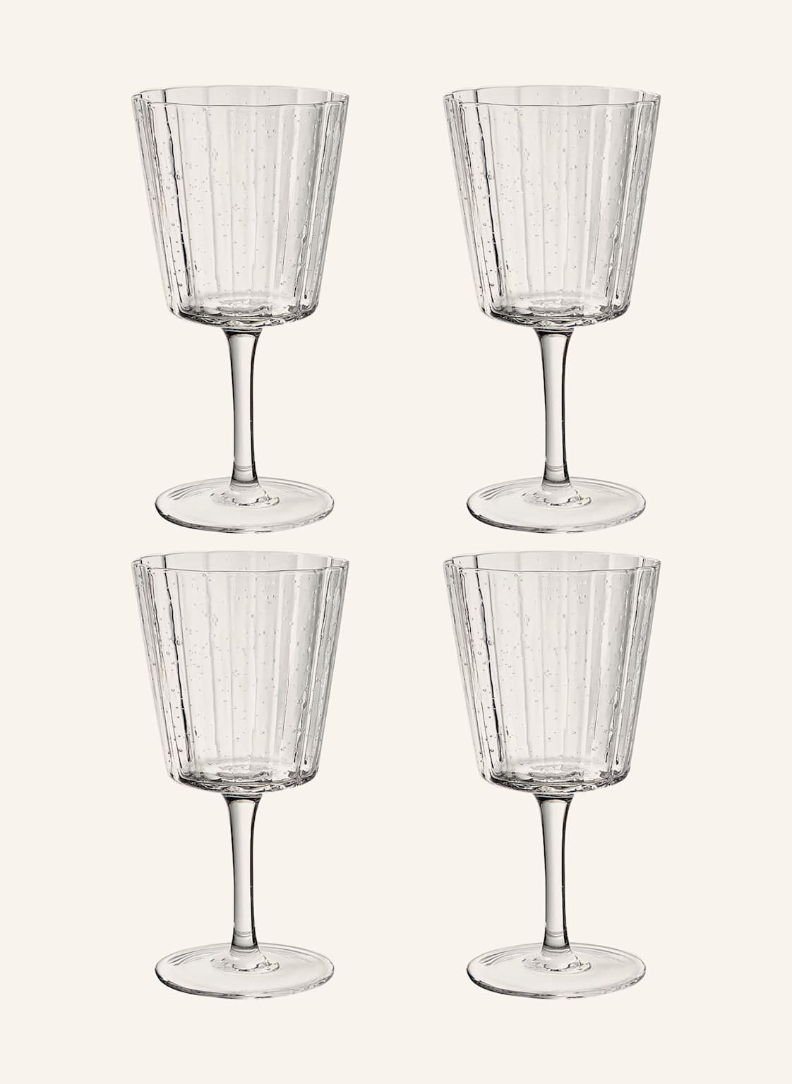 Westwing Collection 4er-Set Weingläser Scallop transparent von Westwing Collection