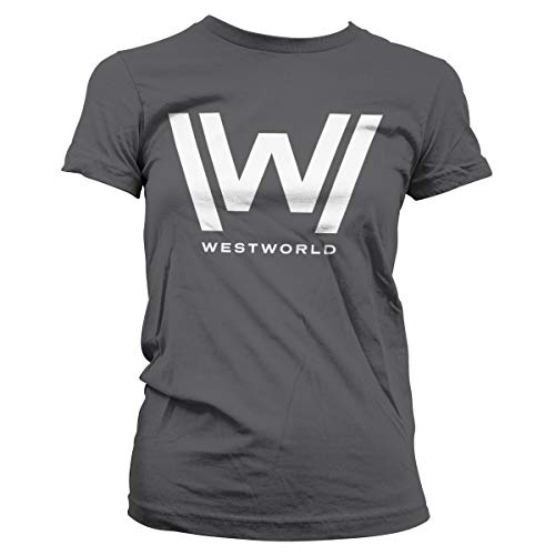 Westworld Offizielles Lizenzprodukt Logo Damen T-Shirt (Dunkelgrau), Large von Westworld