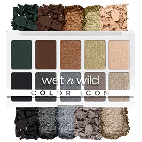 Wet n Wild, Color Icon 10-Pan Palette, Lidschatten Palette, 10 hochpigmentierte Farben für das alltägliche Make-up, langanhaltende und leicht zu verblendende Formel, Lights Off von Wet n Wild