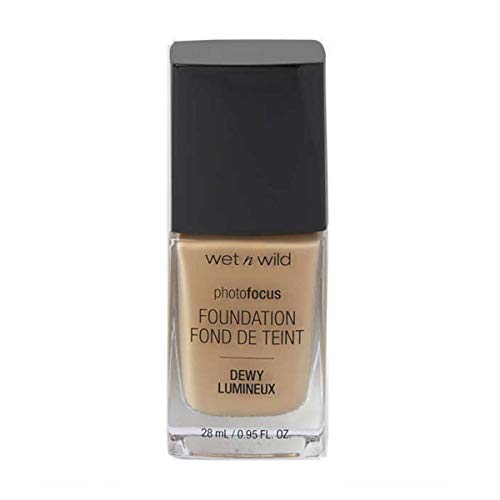 Wet n Wild - Photo Focus Foundation DEWY - Feuchtigkeitsspendende Foundation in Goldenem Beige Elfenbein - Deckt Unreinheiten ab, eignet sich für normale und trockene Haut - Vegan - Golden Beige von Wet n Wild