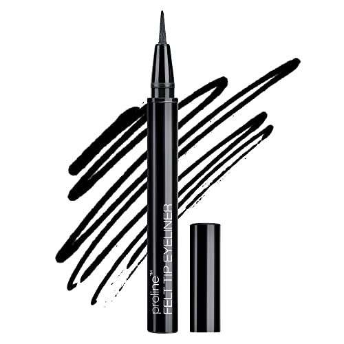 Wet n Wild, ProLine Felt Tip Eyeliner, Eyeliner mit feiner Filzspitze, Augen-Make-up, absolute Kontrolle beim Auftragen, flüssige und pigmentierte Formel, Schwarz von Wet n Wild