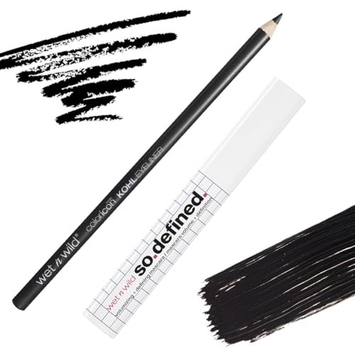 Wet n Wild, So Defined Volumizing & Defining Mascara mit dem Color Icon Kohl Eyeliner Pencil, Hochpigmentiert, 2-teiliges Set für den Augenaufschlag Wet n Wild, So Defined Volumizing & Defining Mascara mit dem Color Icon Kohl Eyeliner Pencil, Hochpigmentiert, 2-teiliges Set für den Augenaufschlag von Wet n Wild