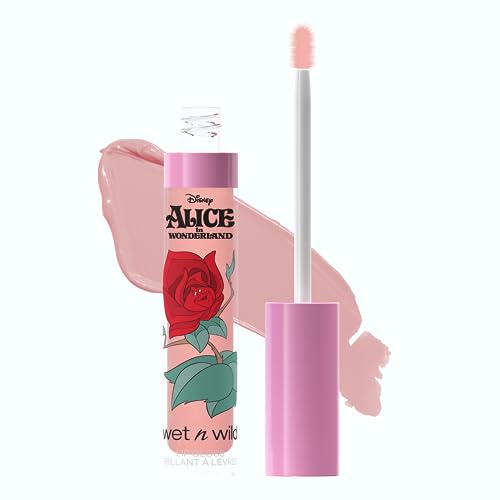 Wet n Wild Alice im Wunderland Lip Gloss, Hochglänzend und Leicht Getönt für das Ultimative Spiegel-Finish, Angereichert mit Vitamin E, Sonnenblumensamen und Arganöl, Wir Singen Auch Schatten von Wet n Wild