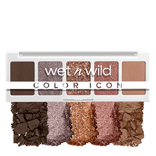 Wet n Wild, Color Icon 5-Pan Palette, Lidschatten Palette, 5 Hochpigmentierte Farben für das alltägliche Make-up, langanhaltende und leicht zu verblendende Formel, Camo-Flaunt von Wet n Wild