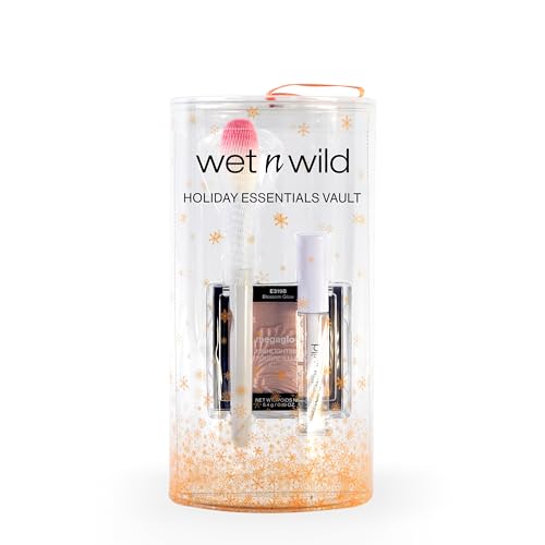 Wet n Wild Holiday Essentials Vault, Puder-Highlighter, Pinsel und Transparente Mascara, für den Perfekten Glow-Up, Verblendbare Formel, Pflegende Mega Clear Mascara, Geschenkset für Beauty-Fans von Wet n Wild