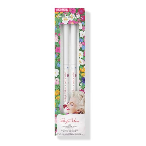 Wet n Wild Marilyn Monroe Icon Retractable Eyeliner Set, 2-teiliges Set mit Einziehbarem Eyeliner, Enthält 2 Gel Eyeliner Stifte, Mattes Finish, Hochpigmentiert, Braun und Weiß von Wet n Wild
