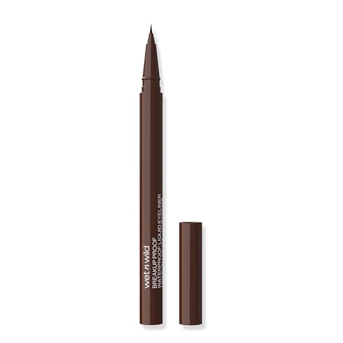 Wet n Wild Mega Last Breakup Proof Liquid Eyeliner, Brauner Eyeliner-Stift, Wasserfest, Schnelltrocknend, Wischfest, 16h Tragezeit, Brown von Wet n Wild