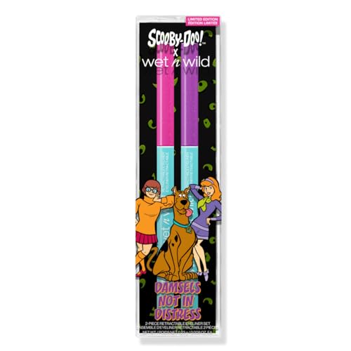 Wet n Wild Scooby-Doo Damsels Nicht in Bedrängnis, 2-Teiliges Reich Pigmentiertes Eyeliner-Set mit Schimmerndem und Glitzerndem Finish, Gleichmäßige Anwendung, Pink und Violett Schattierungen von Wet n Wild