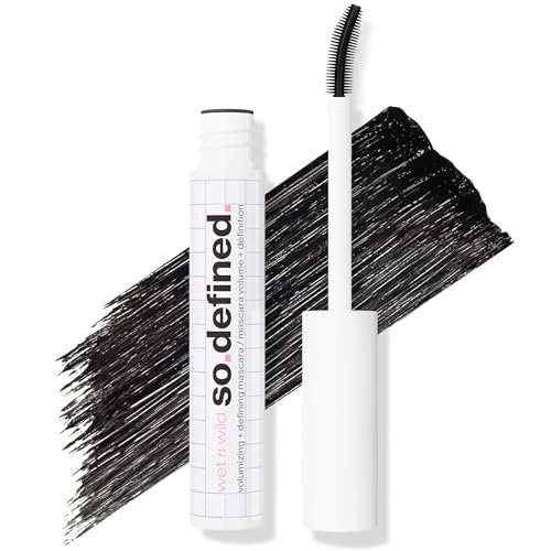 Wet n Wild So Defined Volumizing + Defining Mascara, Angereichert mit Rizinusöl für Volle und Dichte Wimpern, Nicht Klumpende, Tiefschwarze Mascara von Wet n Wild
