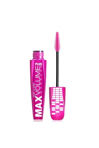 Wet 'n' Wild, Max Volume Plus Mascara, Volumen Wimperntusche, definierte Wimpern, anti-oxidative Formel, Macadamia Nüsse, Jojoba, Olivenöl, angereichert mit D-Panthenol, ohne Klumpen, Amp'd Black von Wet n Wild