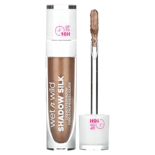 wet n wild Shadow Silk Liquid Eyeshadow, Hochpigmentierter Flüssig-Lidschatten mit Schimmerfinish, Schnell Trocknend, Einfaches Auftragen mit Stiftapplikator, Farbton Bronze Digger von Wet n Wild