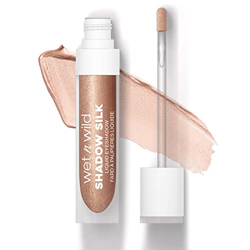 wet n wild Shadow Silk Liquid Eyeshadow, Hochpigmentierter Flüssig-Lidschatten mit Schimmerfinish, Schnell Trocknend, Einfaches Auftragen mit Stiftapplikator, Farbton Lunar Beige von Wet n Wild