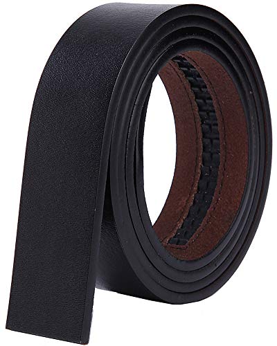 Nelbons Herren Gürtel Ratsche Automatik Gürtel für Männer 35mm Breit Ledergürtel, Ohne Schnalle (Schwarz N2, Länge 130cm Geeignet für 30-43 taille)… von Nelbons