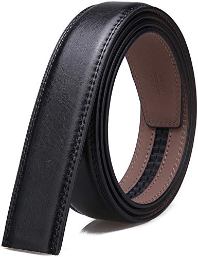 Nelbons Herren Gürtel Ratsche Automatik Gürtel für Männer 35mm Breit Ledergürtel, Ohne Schnalle (Schwarz N7, Länge 130cm Geeignet für 30-43 taille)… von Nelbons