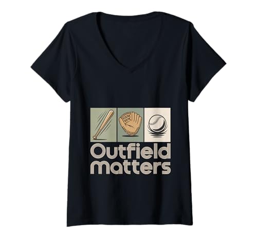 Damen Outfield Matters Baseball Outfielder Athlete Sports - T-Shirt mit V-Ausschnitt Damen Outfield Matters Baseball Outfielder Athlete Sports - T-Shirt mit V-Ausschnitt von Wettbewerbsfähige Baseballverteidigung