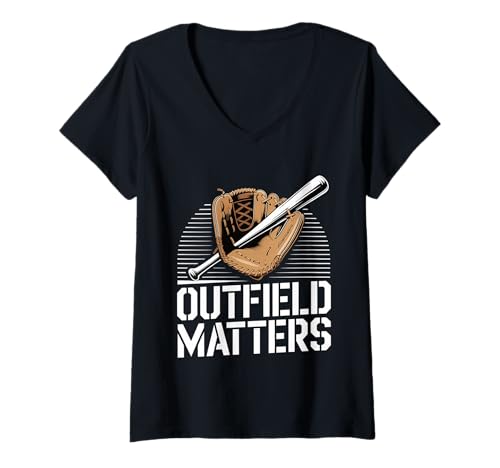 Damen Outfield Matters Baseball -Outfielder -Sportler Sportler - T-Shirt mit V-Ausschnitt Damen Outfield Matters Baseball -Outfielder -Sportler Sportler - T-Shirt mit V-Ausschnitt von Wettbewerbsfähige Baseballverteidigung