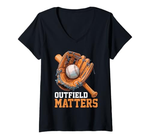 Damen Outfield Matters Baseball -Outfielder -Sportler Sportler - T-Shirt mit V-Ausschnitt Damen Outfield Matters Baseball -Outfielder -Sportler Sportler - T-Shirt mit V-Ausschnitt von Wettbewerbsfähige Baseballverteidigung