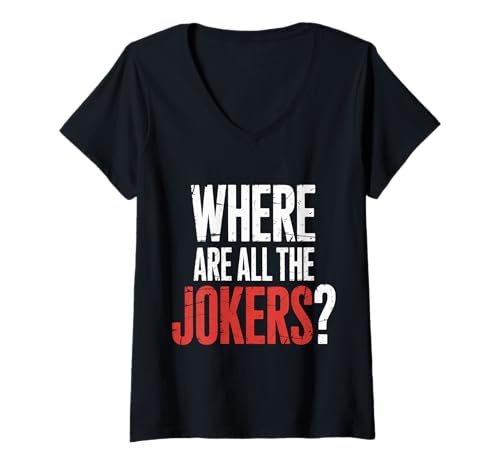 Damen Where Are All The Jokers Mahjong -Spielerspiel ||- T-Shirt mit V-Ausschnitt von Wettbewerbsfähige Mahjong -Momente