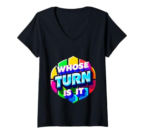 Damen Whose Turn is It Brettspielstrategie wettbewerbsfähig |- T-Shirt mit V-Ausschnitt Damen Whose Turn is It Brettspielstrategie wettbewerbsfähig |- T-Shirt mit V-Ausschnitt von Wettbewerbsspielspaß