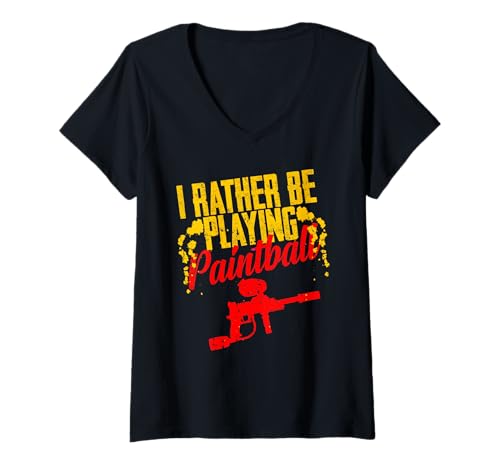 Damen Liebe Paintball Marker Farbe Taktischer Humor Spielen T-Shirt mit V-Ausschnitt Damen Liebe Paintball Marker Farbe Taktischer Humor Spielen T-Shirt mit V-Ausschnitt von Wettkampf- und Taktikspiel-Fanatiker