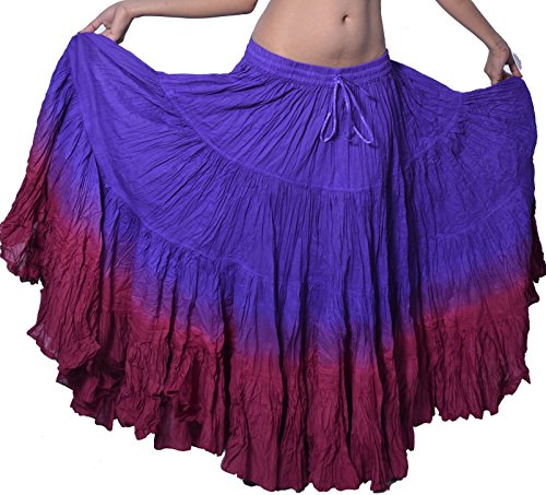 Wevez Womens ATS Tribal Dip Dye 25 Yard Skirt (Violet/Burgundy), One Size von Wevez