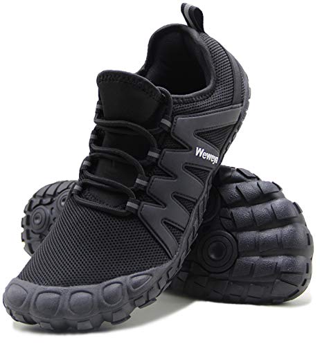 Weweya Barfußschuhe Herren Minimalistisch Laufen Cross Training Schuh, Schwarz, 43 EU von Weweya