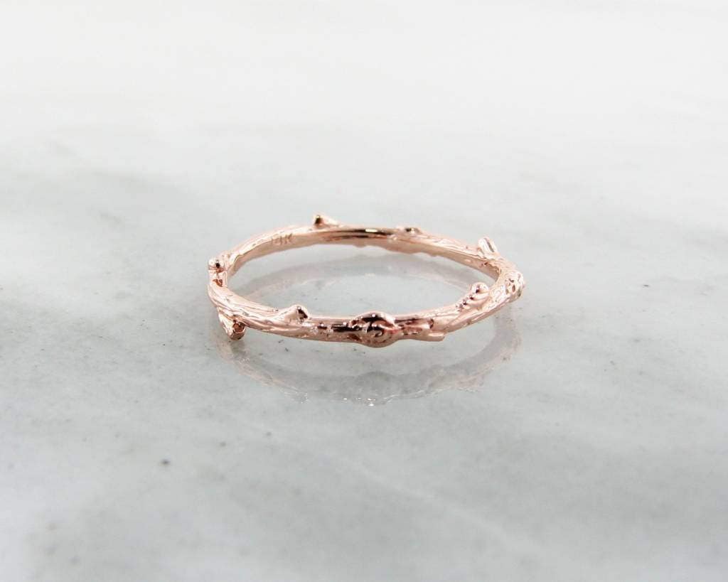 Schlanke Zweig Band in 585 Rose Gold von WexfordJewelers
