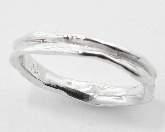 Schmaler Geschmolzenes Band, Silber von WexfordJewelers