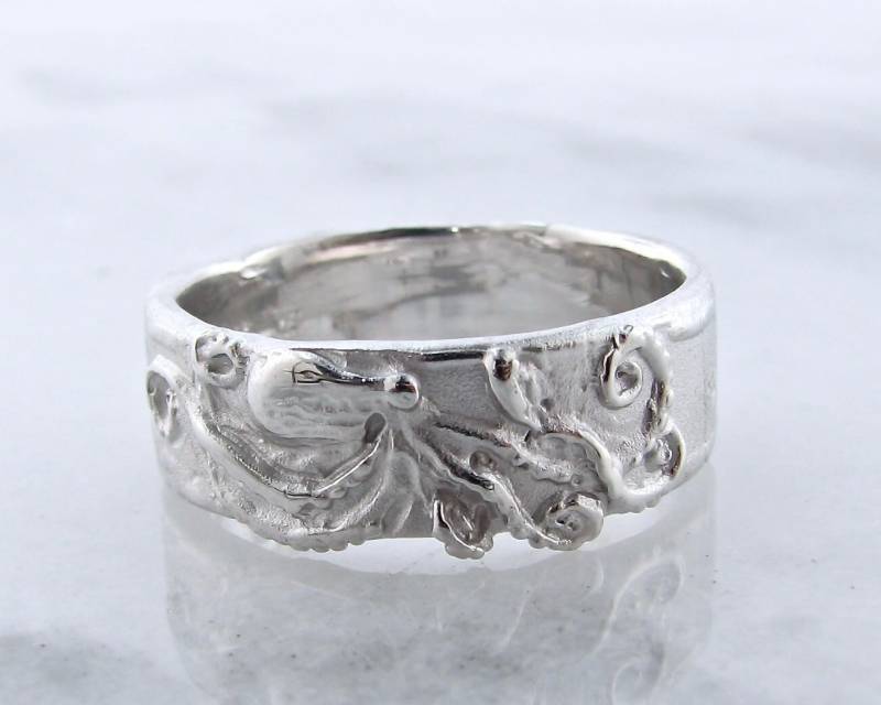 Silber Meeresboden Oktopus Ring, Breit Silber Meeresboden Oktopus Ring, Breit von WexfordJewelers