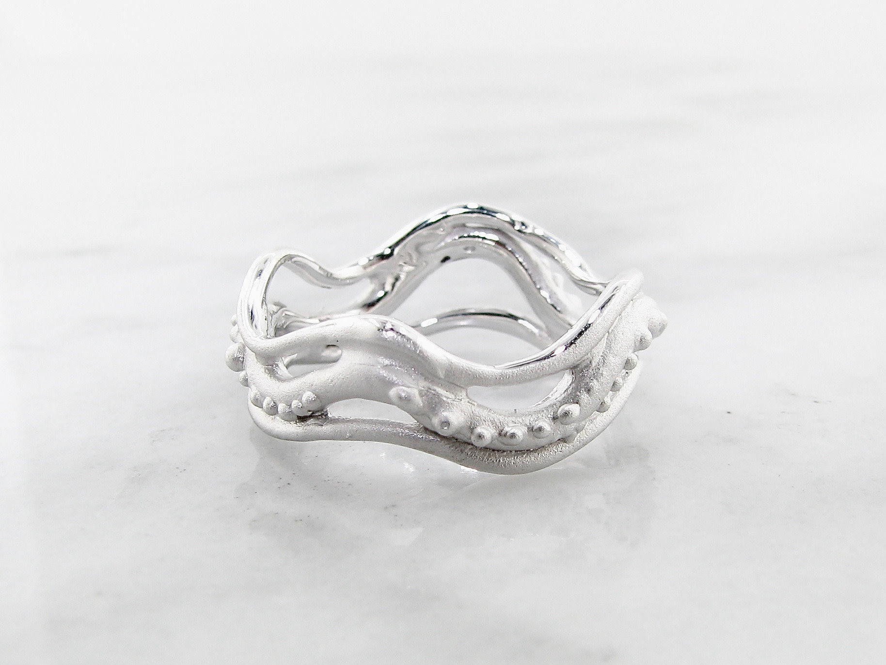 Silber Octopus Ring, Strömungen Band Oktopus Tentakel von WexfordJewelers