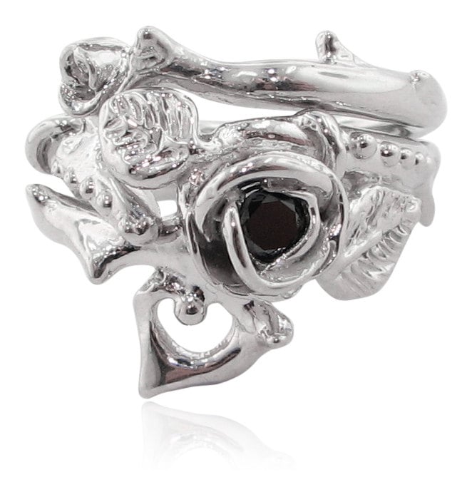 Thored Rose Braut Set, Silber & Black Diamond Thored Rose Braut Set, Silber & Black Diamond von WexfordJewelers