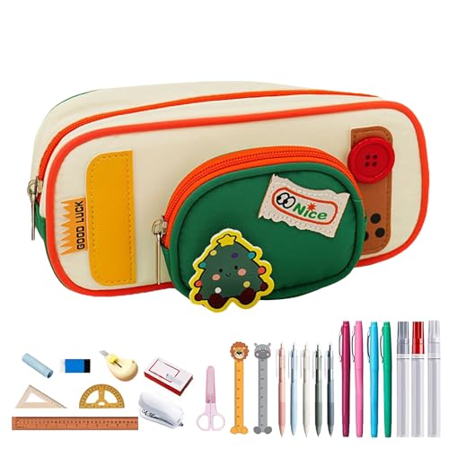 Wezalget Ästhetischer Stifthalter | Federmäppchen mit Cartoon-Aufdruck | Schulzubehör mit großer Kapazität für Kinder, Frauen, Lehrer und Reisen von Wezalget