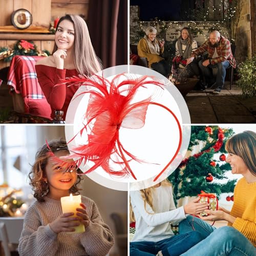 Wezalget Damen Fascinators | Retro Kopfbedeckung | Kleine Hüte Netzhauben Haarschmuck Täglich Damen Feste Kostümpartys Gesellschaftliche Anlässe Hochzeiten von Wezalget