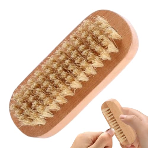 Wezalget Finger Nagelbürste,2-Seitige Fingernagel Reinigungsbürste - Wildschweinborsten Schrubber, Wiederverwendbares Pflegewerkzeug Für Maniküre Pediküre Jugendliche Männer Erwachsene Ältere von Wezalget