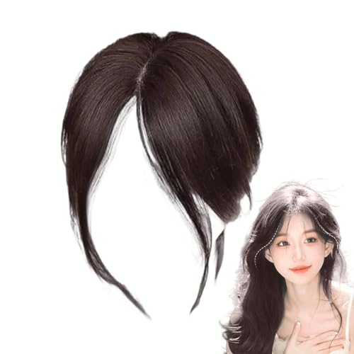 Wezalget Haarteil Mittiger Seitenscheitel | Kunsthaar Pony Haarteil Für Mittel Und Seitenscheitel | Volumenverstärkendes Zubehör Natürlich Aussehende Atmungsaktige Perücke Für Damen Reisen Freizeit von Wezalget
