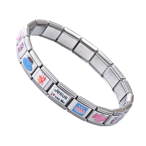 Wezalget Italienische Charm-Armbänder Für Damen | Edelstahl Handgefertigtes Handgelenksarmband für Mädchen,Elegantes Schmuckaccessoire für Bankett Cocktail-Party Dating Reisen Hochzeitsfeier und von Wezalget