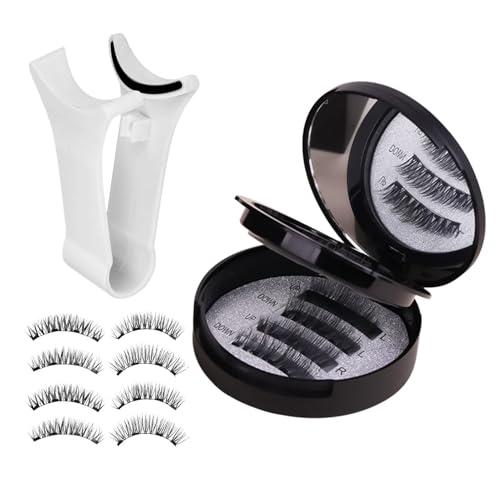 Wezalget Magnetische Wimpern für Damen, wasserdicht, falsche Wimpern mit Applikator, 2 Paar tragbares Make-up-Zubehör, falsche Wimpern für Zuhause, Studio, Reisen von Wezalget