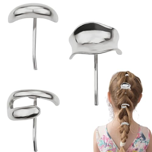 Wezalget Metall-Pferdeschwanz-Halter, Manschette, hohe Pferdeschwanz-Haarschnallen, elastische Pferdeschwanz-Halter, Haargummis für Frauen und Mädchen, 3 x Metall-Manschetten-Pferdeschwanz-Halter von Wezalget