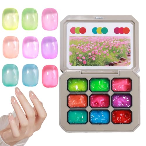 Wezalget Nagelgel | Nagelkleber Kunst Set 9 Farben,Langlebige Feste Natürliche Modelliermasse Einfach Zu Verwenden Für Salon Und Privatnutzung Unterwegs Frauen von Wezalget