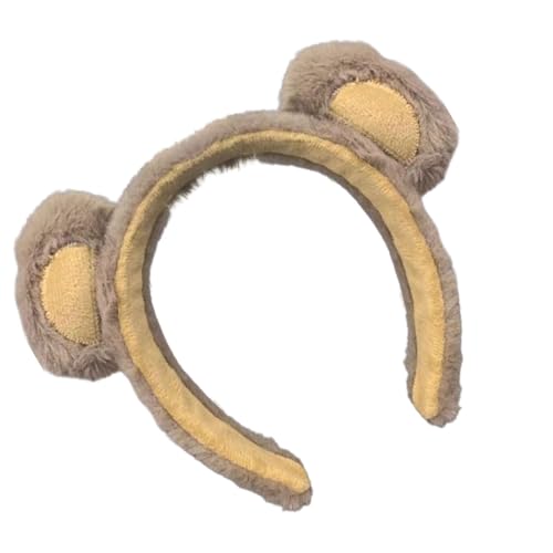 Wezalget Plüsch-Bärenohren-Stirnband | Niedlicher weicher Haarreifen, modische Kopfbedeckung für Frauen und Mädchen, Make-up, Dusche von Wezalget