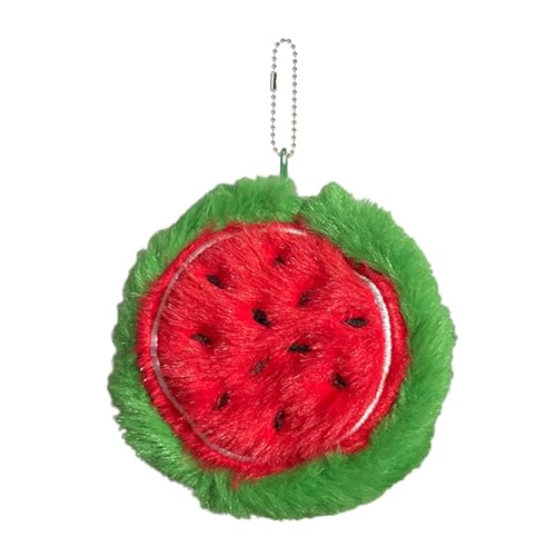 Wezalget Plüsch-Münzgeldbörse – kleine Geldbörse mit Obstmotiven, Plüschtaschen-Anhänger, modisches multifunktionales verschleißfestes Accessoire für Schlüssel, Headset, Lippenstift, Wassermelone, von Wezalget